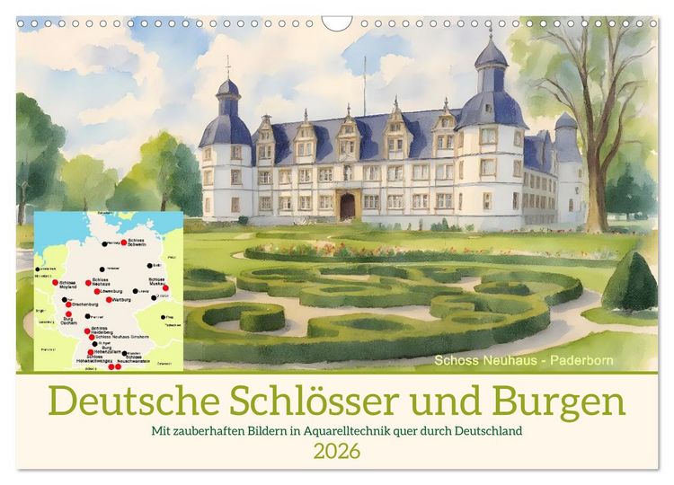 Produktbild: Deutsche Schl&ouml;sser und Burgen (Wandkalender 2026 DIN A3 quer), CALVENDO Monatskalender
