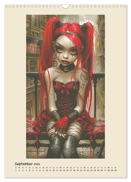 Produktbild: Gothic-Girls. Bizzare Comic-Art (Wandkalender 2026 DIN A3 hoch), CALVENDO Monatskalender