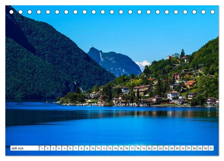 Produktbild: Impressionen vom Luganer See (Tischkalender 2026 DIN A5 quer), CALVENDO Monatskalender