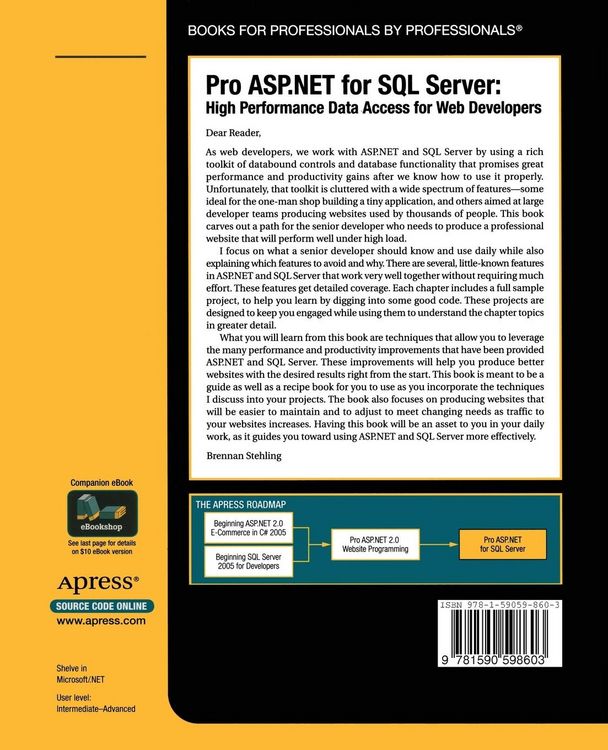 Produktbild: Pro ASP.NET for SQL Server