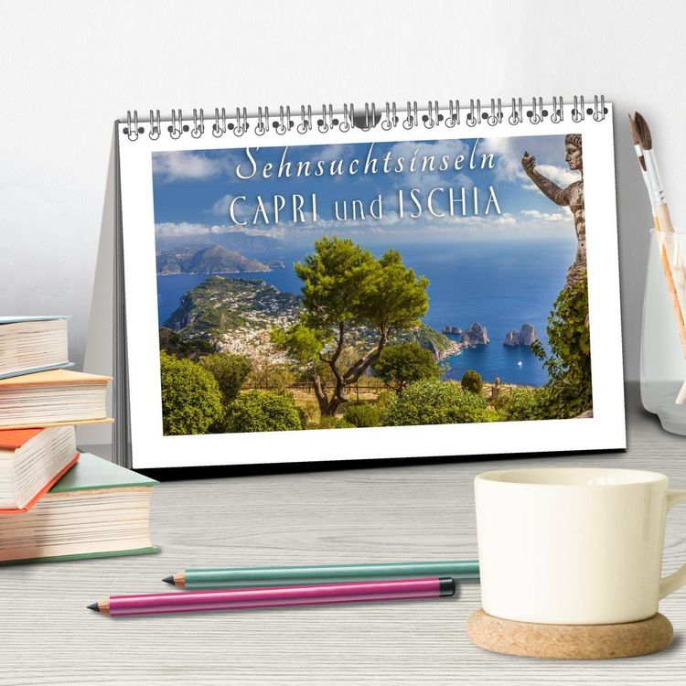 Produktbild: Sehnsuchtsinseln Capri und Ischia (Tischkalender 2026 DIN A5 quer), CALVENDO Monatskalender