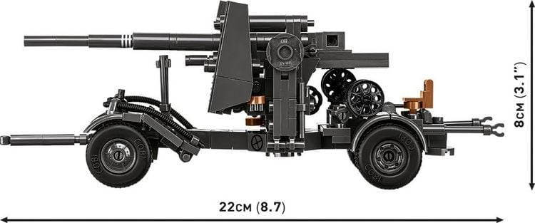 Produktbild: COBI Historical Collection 3140 - 8.8 cm Flak 18 with Carriage, WWII, Bausatz 1:35, 360/2 Klemmbausteine