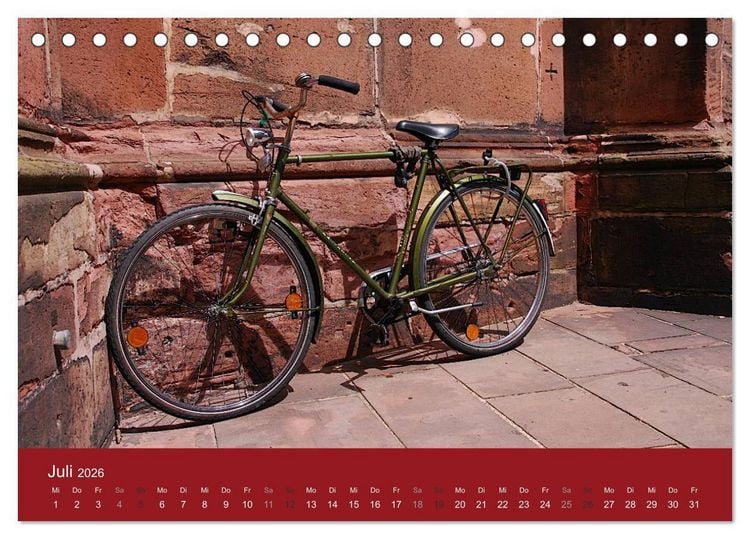 Produktbild: Mit dem Fahrrad durch 2026 (Tischkalender 2026 DIN A5 quer), CALVENDO Monatskalender