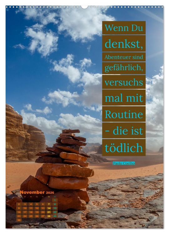 Produktbild: Verr&uuml;ckt nach REISEN Fernweh - Travel - Spr&uuml;che (Wandkalender 2026 DIN A2 hoch), CALVENDO Monatskalender