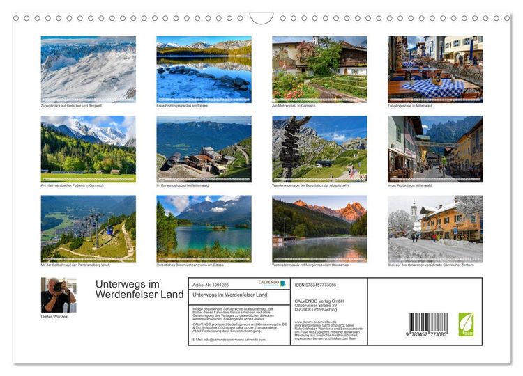 Produktbild: Unterwegs im Werdenfelser Land (Wandkalender 2026 DIN A3 quer), CALVENDO Monatskalender
