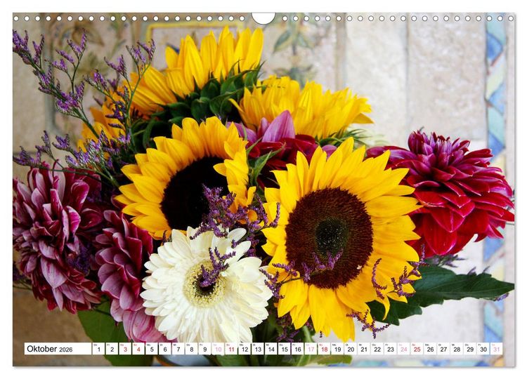 Produktbild: Blumenpracht - Bl&uuml;ten und Str&auml;u&szlig;e (Wandkalender 2026 DIN A3 quer), CALVENDO Monatskalender