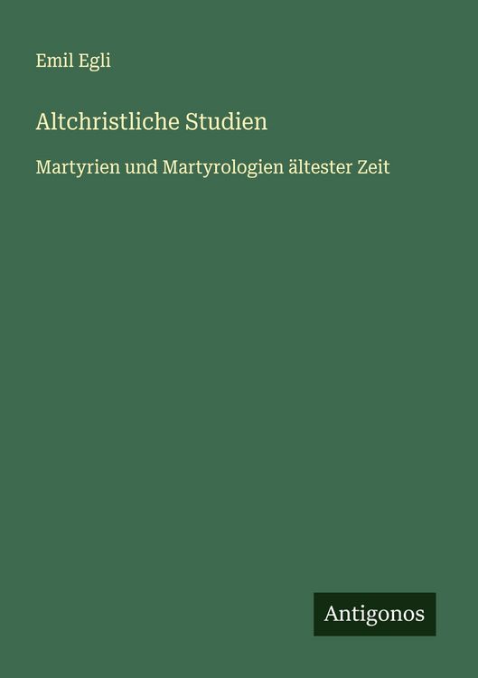 Produktbild: Altchristliche Studien