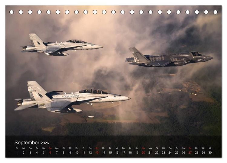 Produktbild: Luftwaffe. Kampfflugzeuge der USA (Tischkalender 2026 DIN A5 quer), CALVENDO Monatskalender
