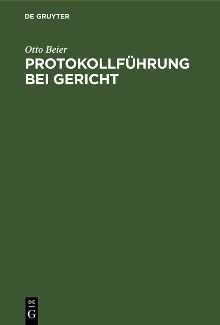 Produktbild: Protokollf&uuml;hrung bei Gericht