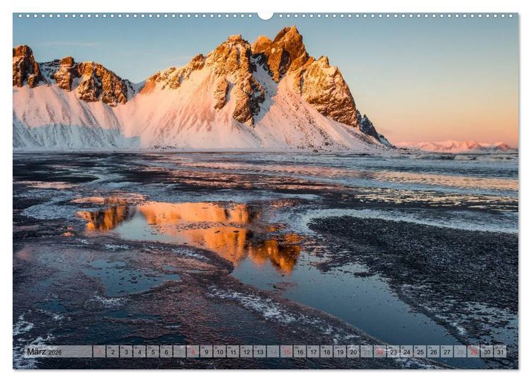 Produktbild: Island im Winter (hochwertiger Premium Wandkalender 2026 DIN A2 quer), Kunstdruck in Hochglanz