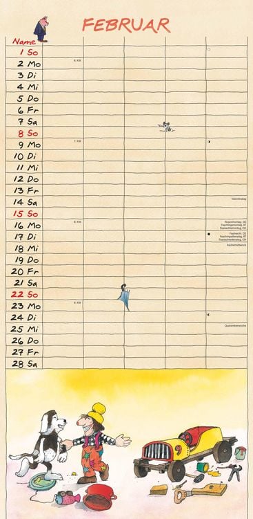 Produktbild: Janosch 2026 Familienplaner - Familien-Timer - Termin-Planer - Kinder-Kalender - Familien-Kalender - 22x45