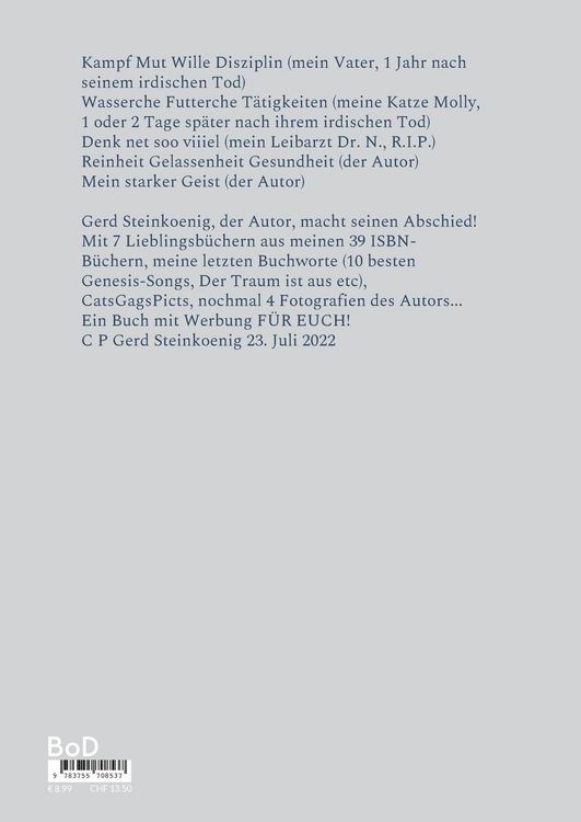 Produktbild: Mein Abschied als Autor 2017 bis 2022