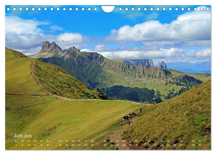 Produktbild: Urlaub auf der Seiser Alm (Wandkalender 2026 DIN A4 quer), CALVENDO Monatskalender