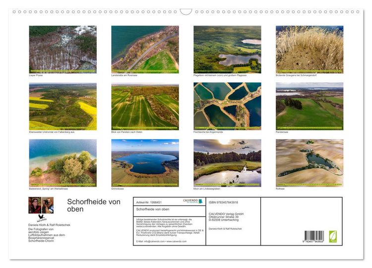 Produktbild: Schorfheide von oben (Wandkalender 2026 DIN A2 quer), CALVENDO Monatskalender
