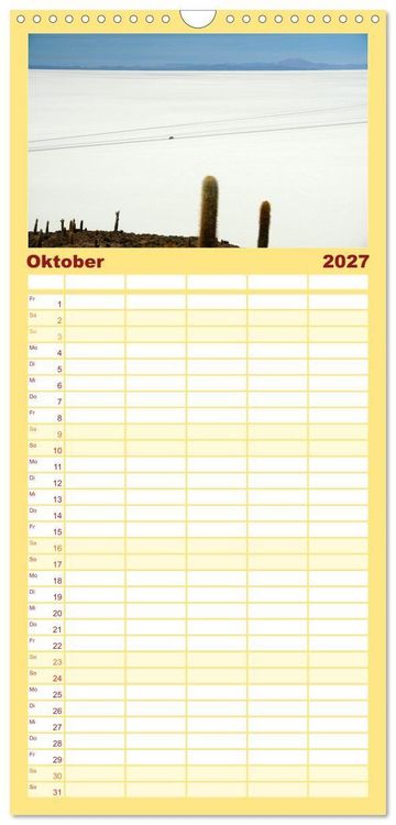 Produktbild: Familienplaner 2027 - Bolivien - Eine Wanderreise mit 5 Spalten (Wandkalender, 21 x 45 cm) CALVENDO