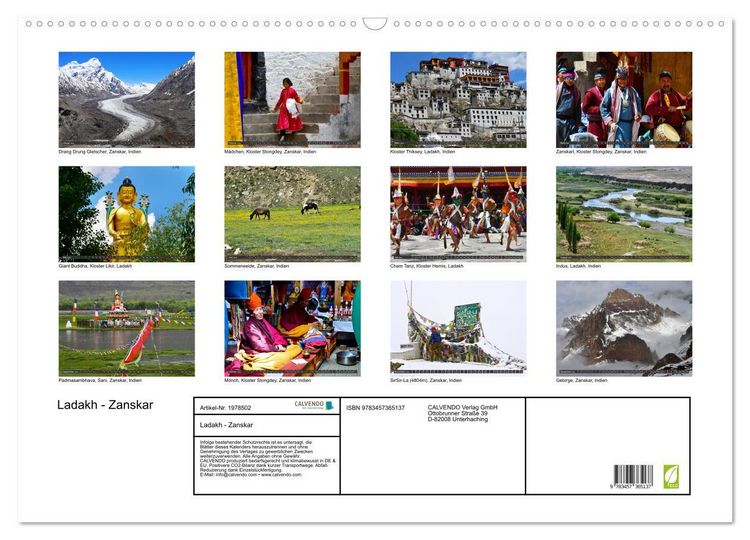 Produktbild: Ladakh - Zanskar (Wandkalender 2026 DIN A2 quer), CALVENDO Monatskalender