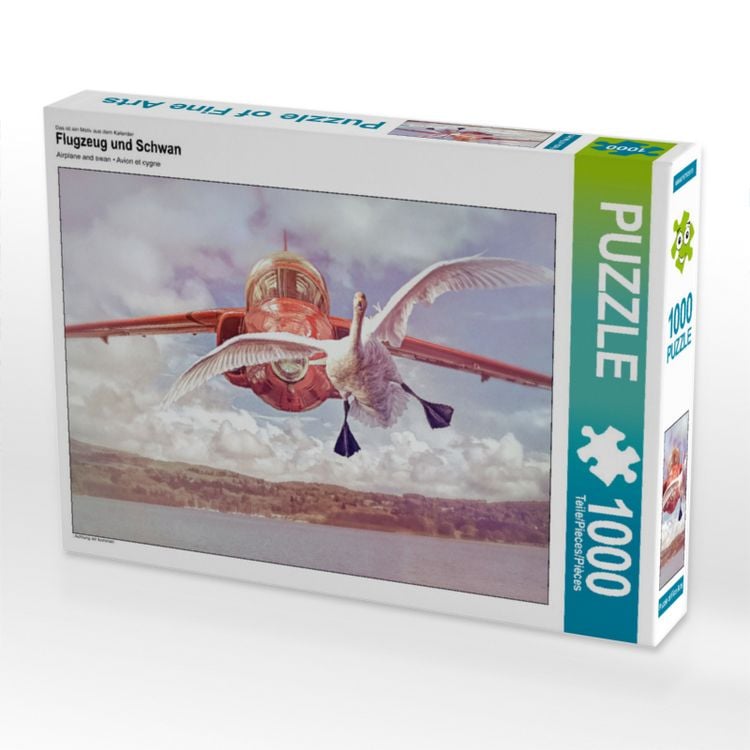 Produktbild: CALVENDO Puzzle Flugzeug und Schwan | 1000 Teile Lege-Gr&ouml;&szlig;e 64x48cm Foto-Puzzle f&uuml;r gl&uuml;ckliche Stunden