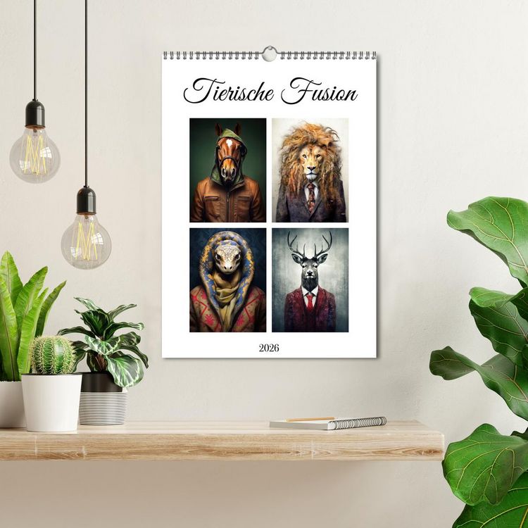 Produktbild: Tierische Fusion (Wandkalender 2026 DIN A3 hoch), CALVENDO Monatskalender