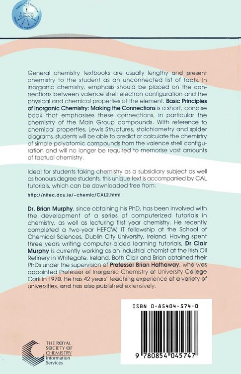 Produktbild: Basic Principles of Inorganic Chemistry