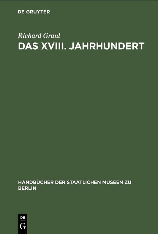 Produktbild: Das XVIII. Jahrhundert