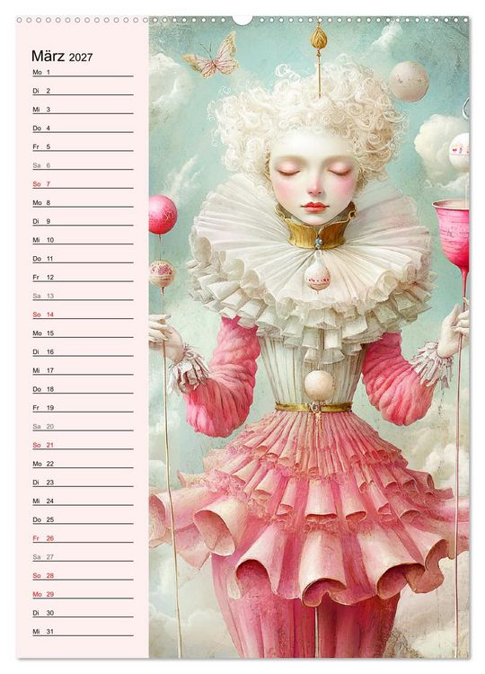 Produktbild: Tarot Wunderwelten. Surrealistische und magische Tarot-Kunst (Wandkalender 2027 DIN A2 hoch), CALVENDO Monatskalender