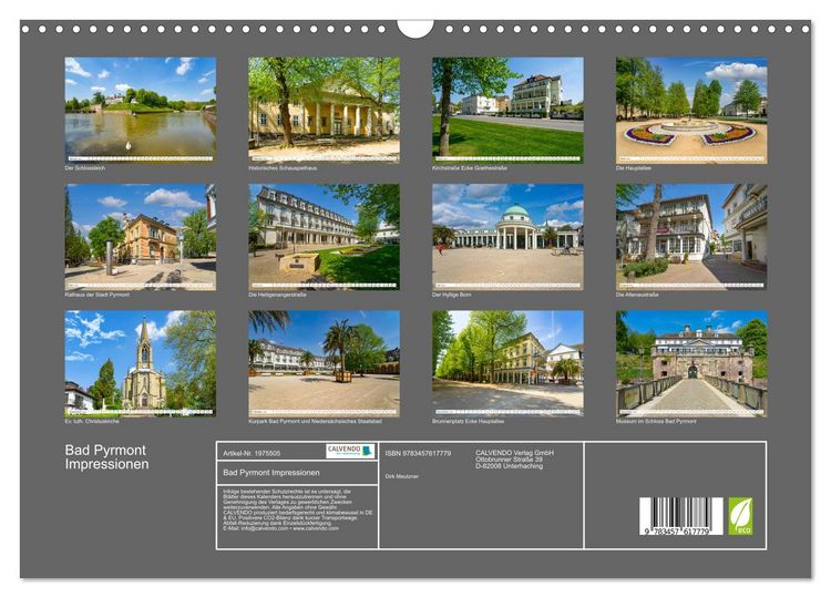 Produktbild: Bad Pyrmont Impressionen (Wandkalender 2026 DIN A3 quer), CALVENDO Monatskalender