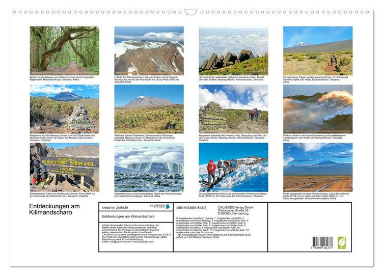 Produktbild: Entdeckungen am Kilimandscharo (Wandkalender 2027 DIN A2 quer), CALVENDO Monatskalender