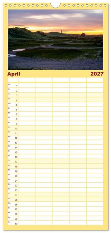 Produktbild: Familienplaner 2027 - feeling Sylt mit 5 Spalten (Wandkalender, 21 x 45 cm) CALVENDO