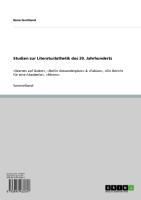Produktbild: Studien zur Literatur&auml;sthetik des 20. Jahrhunderts