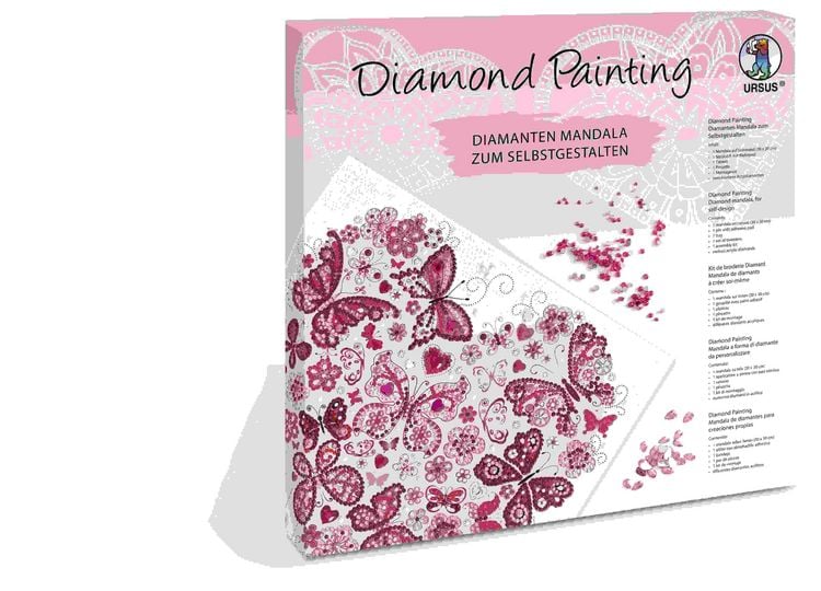 Produktbild: URSUS Erwachsenen-Bastelsets Diamond Painting, Diamanten Mandala Herz, Set 10