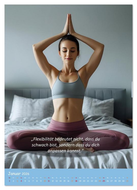 Produktbild: Yoga im Bett (Wandkalender 2026 DIN A2 hoch), CALVENDO Monatskalender