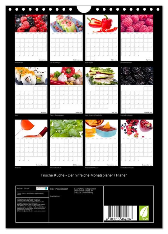 Produktbild: Frische K&uuml;che - Der hilfreiche Monatsplaner / Planer (Wandkalender 2026 DIN A4 hoch), CALVENDO Monatskalender