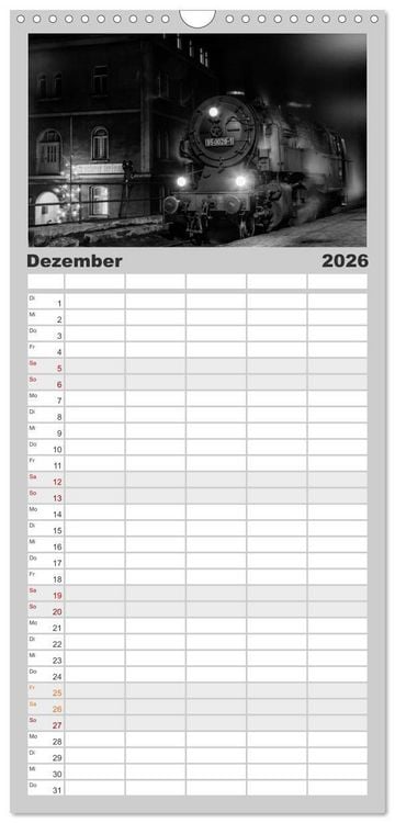 Produktbild: Familienplaner 2026 - Dampfloks in der DDR mit 5 Spalten (Wandkalender, 21 x 45 cm) CALVENDO
