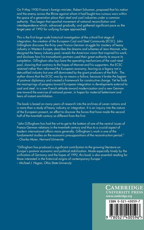Produktbild: Coal, Steel, and the Rebirth of Europe, 1945 1955