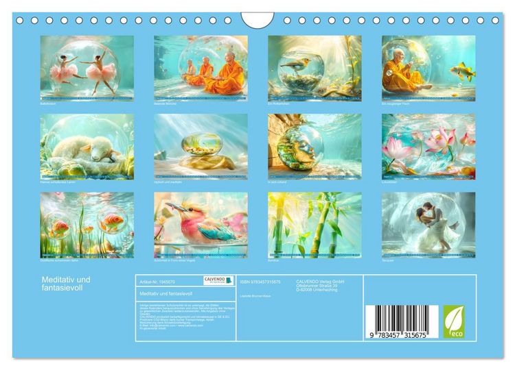 Produktbild: Meditativ und fantasievoll (Wandkalender 2026 DIN A4 quer), CALVENDO Monatskalender