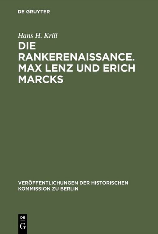Produktbild: Die Rankerenaissance. Max Lenz und Erich Marcks
