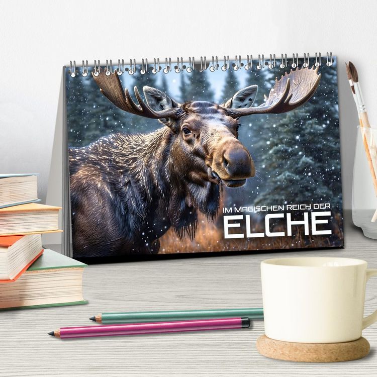 Produktbild: Im magischen Reich der Elche (Tischkalender 2026 DIN A5 quer), CALVENDO Monatskalender