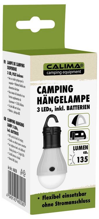 Produktbild: Calima 46058 LED Camping-Leuchte 20lm batteriebetrieben 76g Wei&szlig;, Schwarz