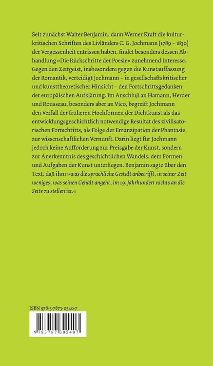 Produktbild: Die R&uuml;ckschritte der Poesie