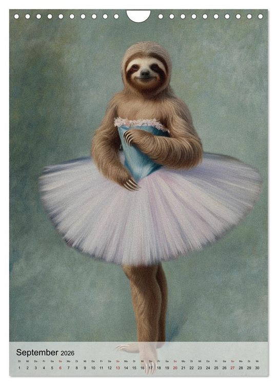 Produktbild: Sloth Art Originals ... eine faultierlangsame Reise durch die Kunstgeschichte (Wandkalender 2026 DIN A4 hoch), CALVENDO Monatskalender