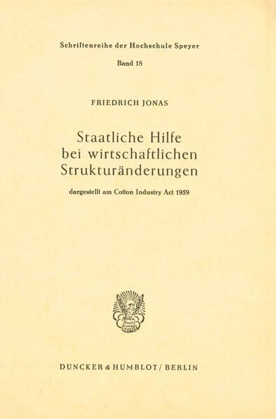 Produktbild: Staatliche Hilfe bei wirtschaftlichen Struktur&auml;nderungen,