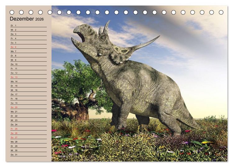 Produktbild: Dinosaurier. Urzeitliche Giganten (Tischkalender 2026 DIN A5 quer), CALVENDO Monatskalender