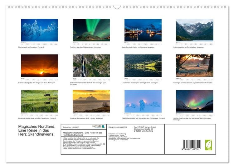 Produktbild: Magisches Nordland. Eine Reise in das Herz Skandinaviens (hochwertiger Premium Wandkalender 2026 DIN A2 quer), Kunstdruck in Hochglanz