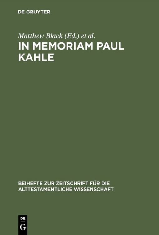 Produktbild: In Memoriam Paul Kahle