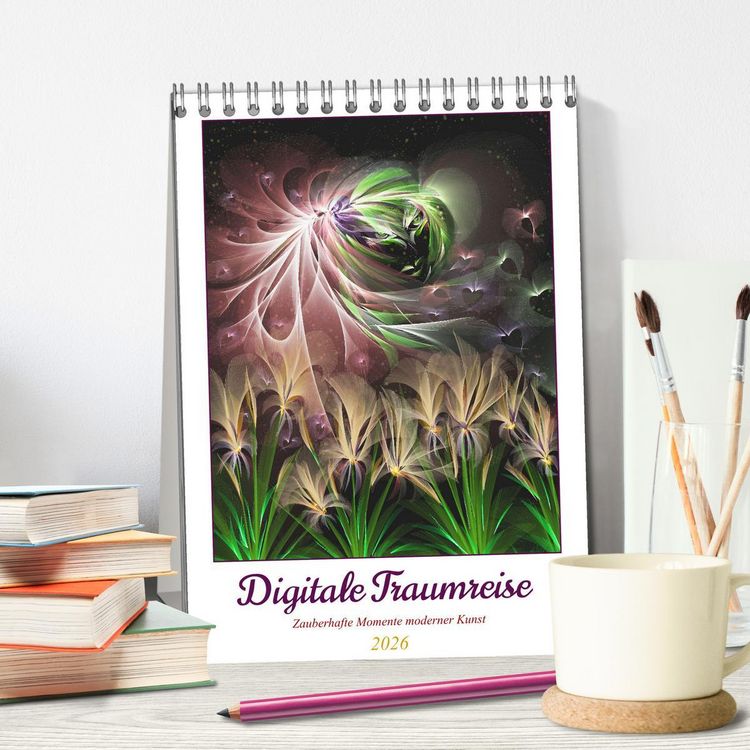 Produktbild: Digitale Traumreise (Tischkalender 2026 DIN A5 hoch), CALVENDO Monatskalender