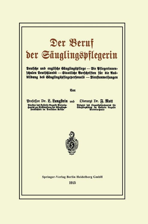 Produktbild: Der Beruf der S&auml;uglingspflegerin