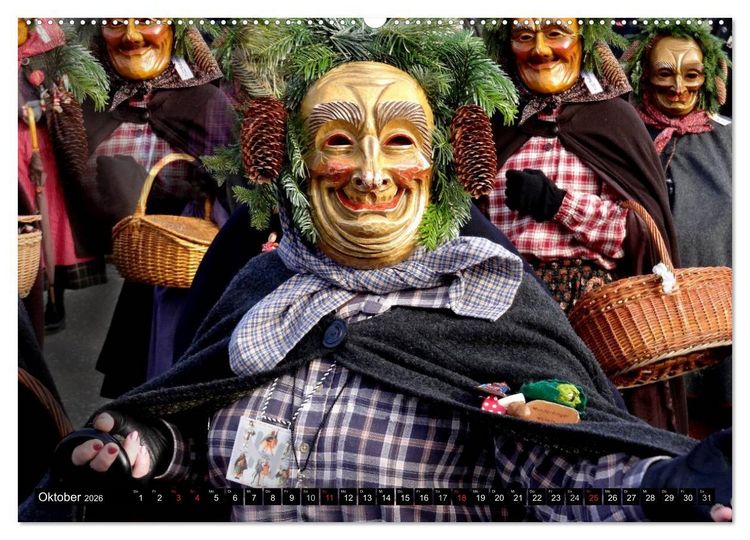 Produktbild: Alemannische Masken (Wandkalender 2026 DIN A2 quer), CALVENDO Monatskalender
