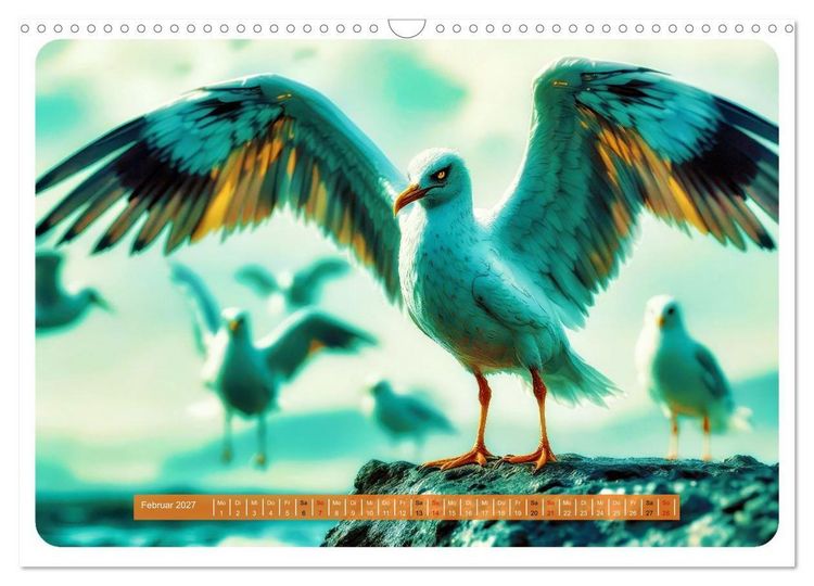 Produktbild: Gierige M&ouml;wen (Wandkalender 2027 DIN A3 quer), CALVENDO Monatskalender
