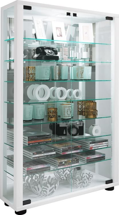 Produktbild: Glas Stand Vitrine Sammelvitrine Lumo Mini Spiegel