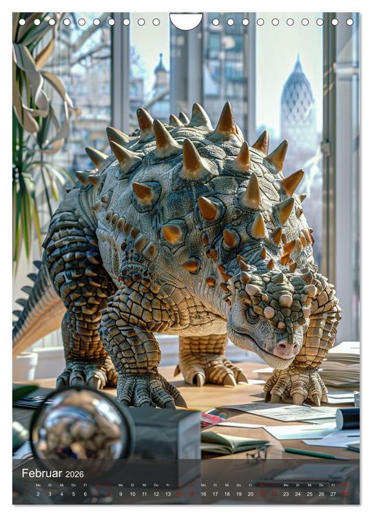 Produktbild: Dinos unterwegs: Urzeitriesen erkunden unsere Welt (Wandkalender 2026 DIN A4 hoch), CALVENDO Monatskalender